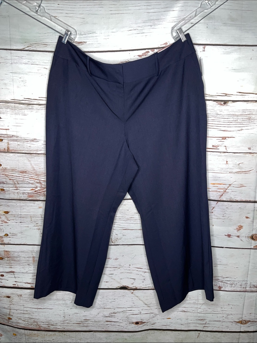 Lane Bryant NWT Size 26 Short Navy Blue Flex Magic Waistband Wide Leg Pants